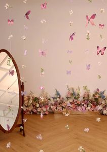 Vente en gros lot d'art mural indien artificiel décoratif rose pastel 3 nuances papillon-Décor de chambre d'enfant - Product Image 4