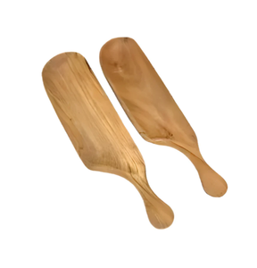 Set of 2 Natural Brown Wooden Rectangular Serving Trays Made From Solid Hardwood with Smooth Edges for Serving and Decor - Product Image 1