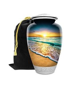 Waves Urn <b>for</b> Human <b>Ashes</b> Large Handcrafted Funeral Memorial Decorative Cremation Fishing Urn <b>for</b> Women and Men Custom Size - Product Image 5