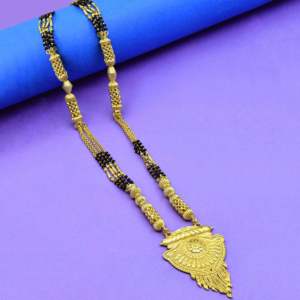 Venta al por mayor 24K Micro Gold Plated Long Pendant Mangalsutra, joyería de moda, Micro Gold Filled Traditional Indian Wedding Jewelry. - Product Image 2