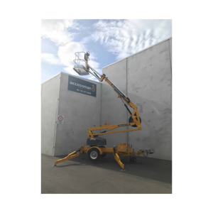 Road-Ready Cherry Picker <b>Trailer</b> with Electric Winch, Towing Lights, and Stabilizers for Quick Setup - Product Image 5