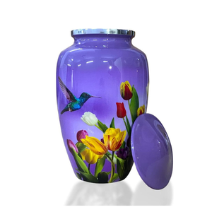 Adult Purple Hummingbird Cremation Urn Human Ashes Adult <b>Memorial</b> urn Burial Funeral Cremation Urns 200 Cubic Inches Large - Product Image 1