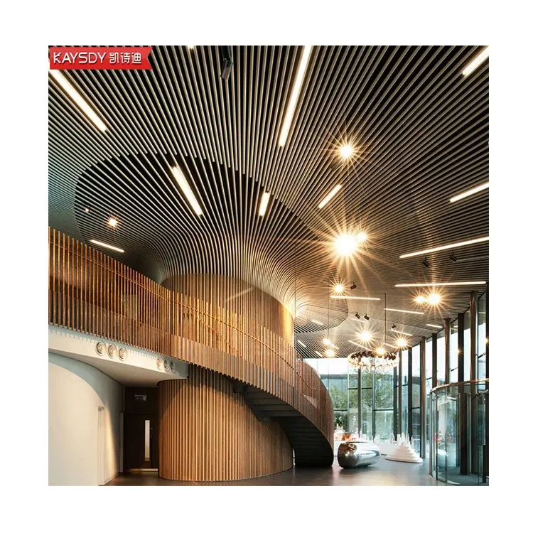 Factory Customized Interior Decor Aluminum Strip Baffle Linear Ceiling Panel Design Modern Acoustic Metal Suspended Ceiling