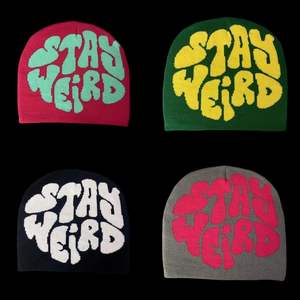 Gorros de sublimación con patrón de Letras de punto, gorro Popular personalizado, gorro estampado a la moda, gorro Unisex - Product Image 2