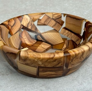 ชามเสิร์ฟงานเลี้ยงแบบใช้แล้วทิ้ง น้ำหนักเบา ผลิตจากไม้และเรซิน งานแฮนด์เมด คุณภาพพรีเมียม เป็นมิตรต่อสิ่งแวดล้อม สำหรับงานปาร์ตี้ จากอินเดีย - Product Image 1