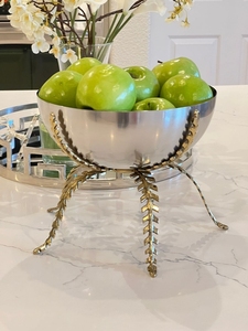 Michael Arms Direct <span class=keywords><strong>India</strong></span>'s Customized New Arrival Acero inoxidable Silver Fruit Salad <span class=keywords><strong>Mixing</strong></span> <span class=keywords><strong>Bowl</strong></span> Golden Stand Serving Curry - Product Image 5