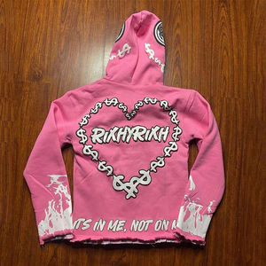 Superventas Puff impresión pulóver sudaderas con capucha transpirable de gran tamaño liso gráfico francés Terry Sudadera con capucha Casual Street Wear sudadera - Product Image 3