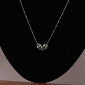 จี้เพชรรูปลูกแพร์สีเขียวทันสมัยพร้อมชุบทองสำหรับผู้หญิงเหมาะสำหรับใส่ในทุกโอกาสออกแบบ18kt ได้ตามต้องการ - Product Image 1