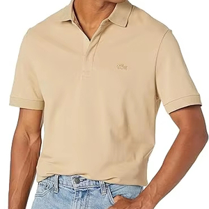 Chemises polo personnalisées en coton biologique pour hommes avec logo brodé T-shirt d'été en piqué doux de haute qualité, respirant et décontracté - Product Image 1
