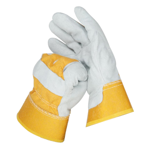 Guantes de trabajo de cuero de vaca de alta resistencia para hombres Guantes de seguridad de construcción industrial con función antideslizante Guantes de cuero - Product Image 4