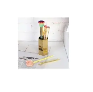 New design brass pen Holder hexagonal Pen Holders Brass Pen and brush Holder for Desk accessories for sale