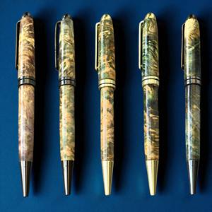 Premium Stabilized Wood <b>Pens</b> Custom Logo Engraved Burl Wood Serpentine Design Ballpoint 0.7 mm Promotional - Product Image 4