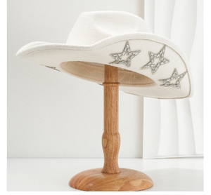 Sombrero de vaquera funcional con tiara-Sombreros de vaquera preppy-Accesorios de atuendo de vaquera para mujeres y niñas - Product Image 2