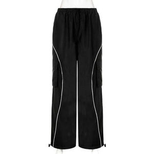 Pantalones Deportivos Casuales Unisex de Nailon con Logotipo Personalizado, Corte Regular, Resistentes al Viento, Tallas Grandes, Pierna Ancha - Product Image 6