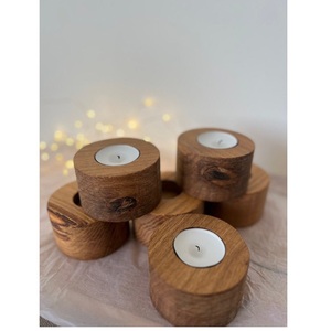 Tarros elegantes de vela de madera con tapas para decoración del hogar de lujo y eventos especiales de bajo costo - Product Image 1