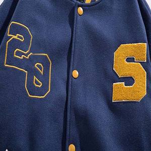 Veste de baseball universitaire pour femmes et hommes Veste bombardier Letterman décontractée Coupe-vent Veste légère pour hommes avec patchs - Product Image 4