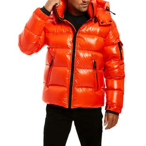 Chaqueta de Invierno para Hombre, Estilo Urbano, Cuello Alto, Acolchada, con Capucha, Reversible, con Logotipo Frontal - Product Image 2