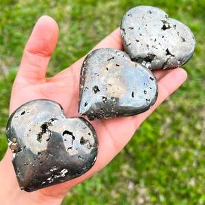 <b>High</b> Demand Natural Druzy Pyrite Heart Stone Polished for <b>Healing</b> Reiki Home Decor Gift Wholesale Crystals Love - Product Image 5