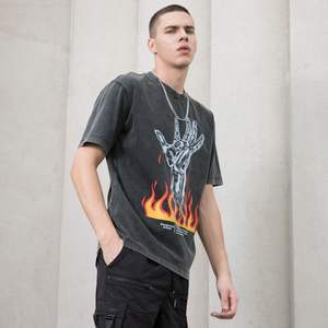 Camiseta gráfica personalizada Fabricación Vintage Aicd Washed 100% Camiseta de algodón Hombres personalización disponible 2023/24 - Product Image 1