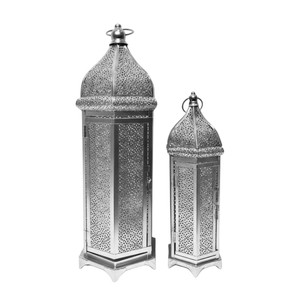 Lanterne à bougie suspendue en fer et verre de style marocain, finition dorée, porte-bougie en métal pour la décoration de la maison, décoration de festival, décoration du Ramadan - Product Image 5