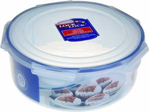 1000ml Small <b>Plastic</b> Round Food <b>Container</b> Lock <b>Lid</b> White Airtight Storage Multi Size 300 - 1900ml Kitchen India Made - Product Image 6