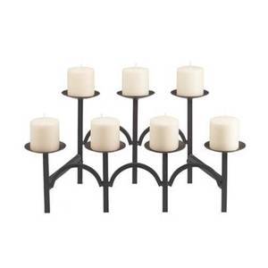 Candelabro votivo niquelado hecho a mano con iluminación navideña de metal de 5 brazos de alta calidad a un precio excelente - Product Image 4