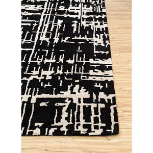 พรมขนสัตว์ผสมวิสโคสทอมือลายเรขาคณิตสีเทาดำ ทอแบบแบน สำหรับตกแต่งบ้านและทางเดิน ผลิตภัณฑ์จาก Jaipur Rugs รุ่น ZA-Taq-266 - Product Image 3