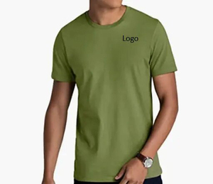 Fabricante Deportes Gimnasio Hight Elástico Slim Fit Impresión Lisa Transpirable Correr Personalizado Algodón Spandex Camiseta Camisetas para hombres - Product Image 5