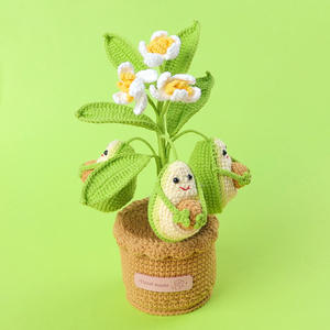Hand-Knitted Avocado <b>Wool</b> Flowers Creative DIY Eco-friendly Charming Home Decor Textile & Fabric <b>Crafts</b> Gifts - Product Image 1