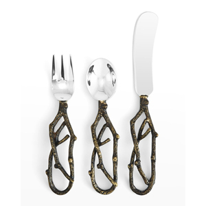 Juego de cubiertos de lujo de acero inoxidable de alta venta hecho en India Chapado en plata con mango de madera para uso diario y bodas - Product Image 3