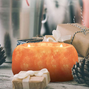 ที่ใส่เทียนแกะสลักเกลือหิมาลายันงานทำมือหินธรรมชาติสำหรับตกแต่งบ้าน - Product Image 4