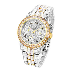 Fully <b>Iced</b> <b>Out</b> VVS Moissanite Diamond Stainless Steel Customized Design Round Dial Hip Hop <b>Watches</b> For Men - Product Image 3