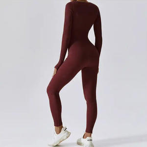 Conjunto de Yoga Personalizado, Mono Deportivo Ajustado de Primavera sin Costuras, Mono de Yoga de Manga Larga, Conjunto de Yoga de Una Pieza para Mujer - Product Image 2