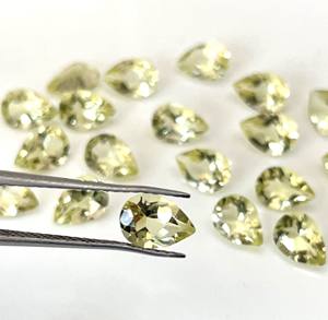 Quartz Citron Naturel Poire 7x10mm Coupe Facettes Qualité AAA-Quartz Citron Naturel de Qualité Supérieure - Product Image 5