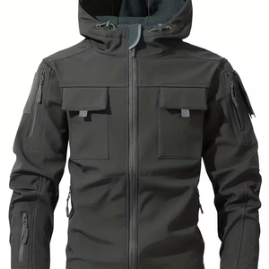 New Custom Made Design Winter Patchwork <b>Soft</b> <b>Shell</b> <b>Jacket</b> <b>Men</b> Windbreaker Windproof Waterproof Custom Logo Front Warm - Product Image 1