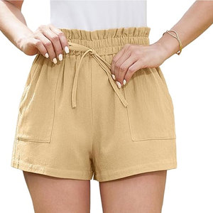 Derniers shorts taille haute à nœud pour femmes shorts de plage décontractés d'été sexy vêtements de sport respirants à la mode pour femmes - Product Image 1