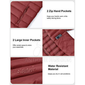 Veste matelassée pour homme en polyester avec logo personnalisé en gros, imperméable, logo frontal, utilisation en extérieur - Product Image 6