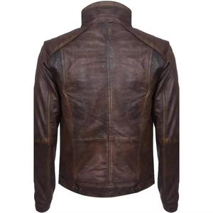 Trendy Custom Cotton <b>Filled</b> 100% Genuine Leather Nylon <b>Mens</b> <b>Jackets</b> Zipper Closure Vintage Style Casual Wear <b>Men</b> Leather <b>Jacket</b> - Product Image 2