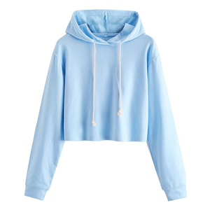 เสื้อสเวตเชิ้ตสตรีแบบสวมหัวพิมพ์โลโก้เอง เสื้อฮู้ดออกกำลังกาย เสื้อครอปฮู้ดผู้หญิง เสื้อครอปท็อปลำลองสำหรับผู้หญิง ชุดเสื้อฮู้ด - Product Image 1
