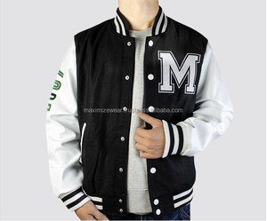 Veste d'université en tissu de marque personnalisée Baseball Football Basketball avec décoration de poche Style de veste bombardier Letterman Varsity - Product Image 2