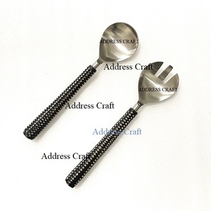 ชุดเซิฟเวอร์สลัดสแตนเลสเคลือบทองพร้อมด้ามจับหินขัดเครื่องครัวคุณภาพระดับพรีเมียม - Product Image 6