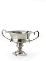 Urna Decorativa Clásica de Aluminio Plateado Ecológica para Jardín con Asas Ornamentadas, Tradicional, con Recubrimiento en Polvo, Autorregante, con Pedestal