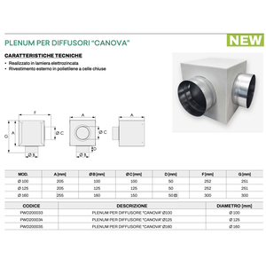 Tecnosystemi Canova - Pleno de Acero Galvanizado Industrial Cuadrado para Sistemas HVAC - Product Image 3