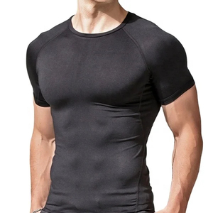 Chemise de compression de fitness à séchage rapide pour homme Saleh Enterprises, manches courtes, extensible, polyester et élasthanne, ajustée, vêtements de sport - Product Image 1