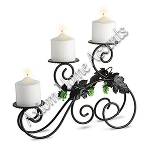 Glamorous <b>Black</b> Handcrafted Candle Holder Set Iron Metal Decorative Taper Holders Handmade Dining Table Accent by Axiom Home - Product Image 5