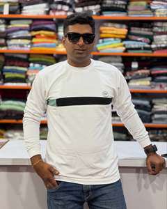 T-shirt unisexe oversize à manches longues 100% coton personnalisé poids lourd 280g à la mode conception du cou des hommes - Product Image 6