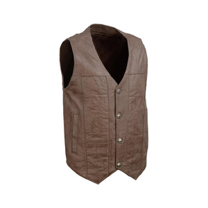 Gilet en cuir élégant et au design classique pour hommes Gilet d'extérieur décontracté et respirant de haute qualité avec poches pour la saison d'hiver pour adultes - Product Image 2