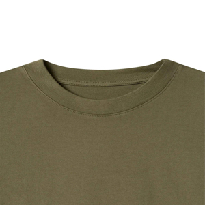 Camiseta de manga corta de rizo 100% algodón para hombre al por mayor Camiseta de cuello en blanco de secado rápido con diseño liso de técnica de hojaldre - Product Image 4