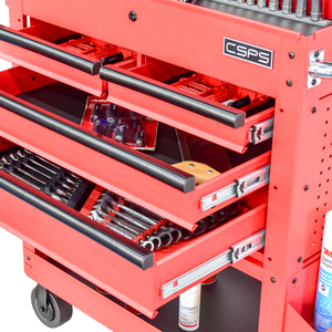 Chariot utilitaire 84Cm 04 tiroirs en acier revêtu de poudre capacité 320 kg entrepôt boîte à outils roulante pour l'industrie du garage mécanique - Product Image 6