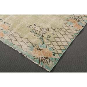 พรมวินเทจ ขนาด 5.5x9.2 ฟุต พรมตุรกีขนาดใหญ่ พรมลายทางสีเขียวน้ำเงิน - Product Image 5